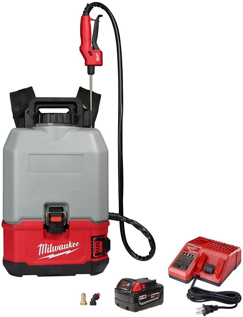 Milwaukee 2820-21CS M18 SWITCH TANK 4-Gallon Backpack Concrete Sprayer 3.0Ah Kit