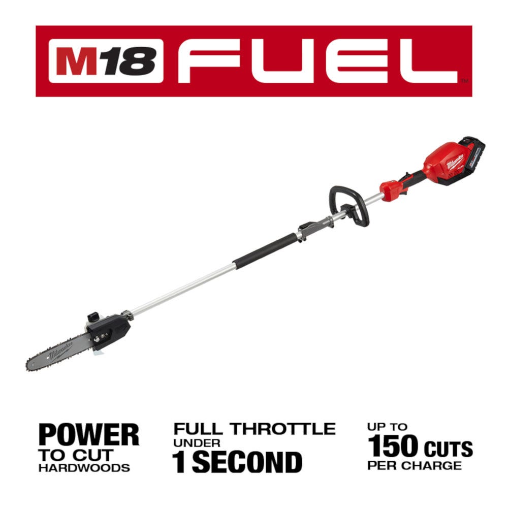 Milwaukee 2825-21PS M18 FUEL 10" Pole Saw 8.0Ah Kit w/ QUIK-LOK Attachment Capability