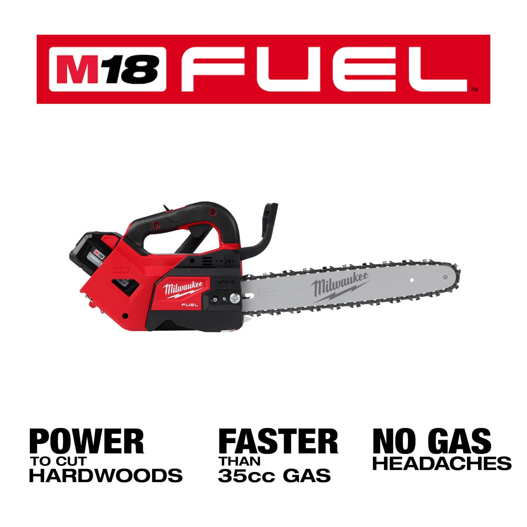 Milwaukee 2826-22T M18 FUEL 14" Top Handle Chainsaw Two Battery Kit