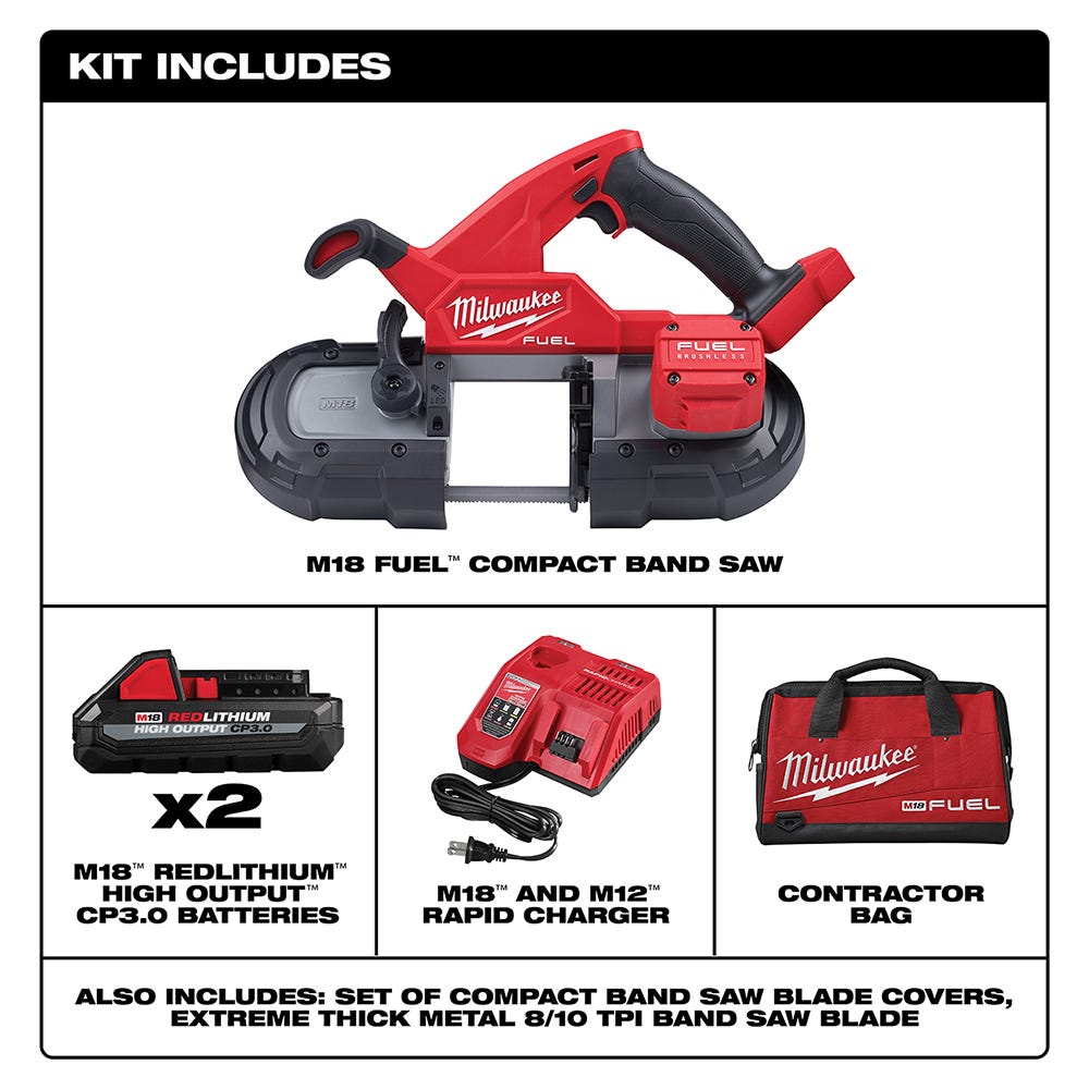 Milwaukee 2829-22 M18 FUEL Compact Band Saw 3.0Ah Kit