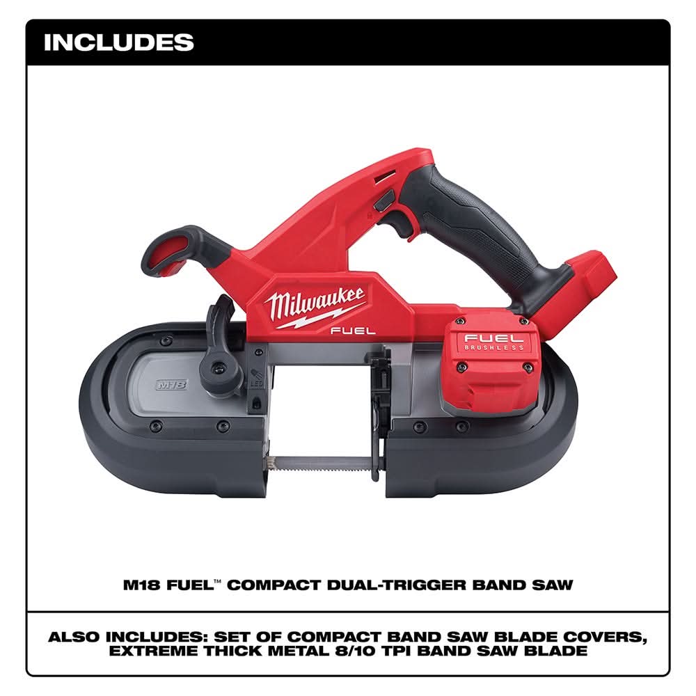 Milwaukee 2829S-20 M18 FUEL Compact Dual-Trigger Band Saw, Tool Only