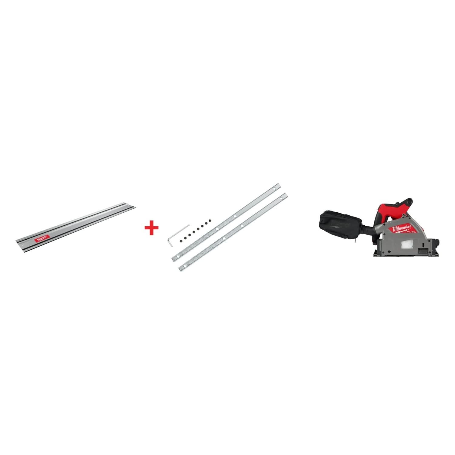 M18 FUEL 18V Li-Ion Cordless Brushless 6-1/2 in. Plunge Cut Track Saw w/55 in. Track Saw Guide Rail/Track Connector