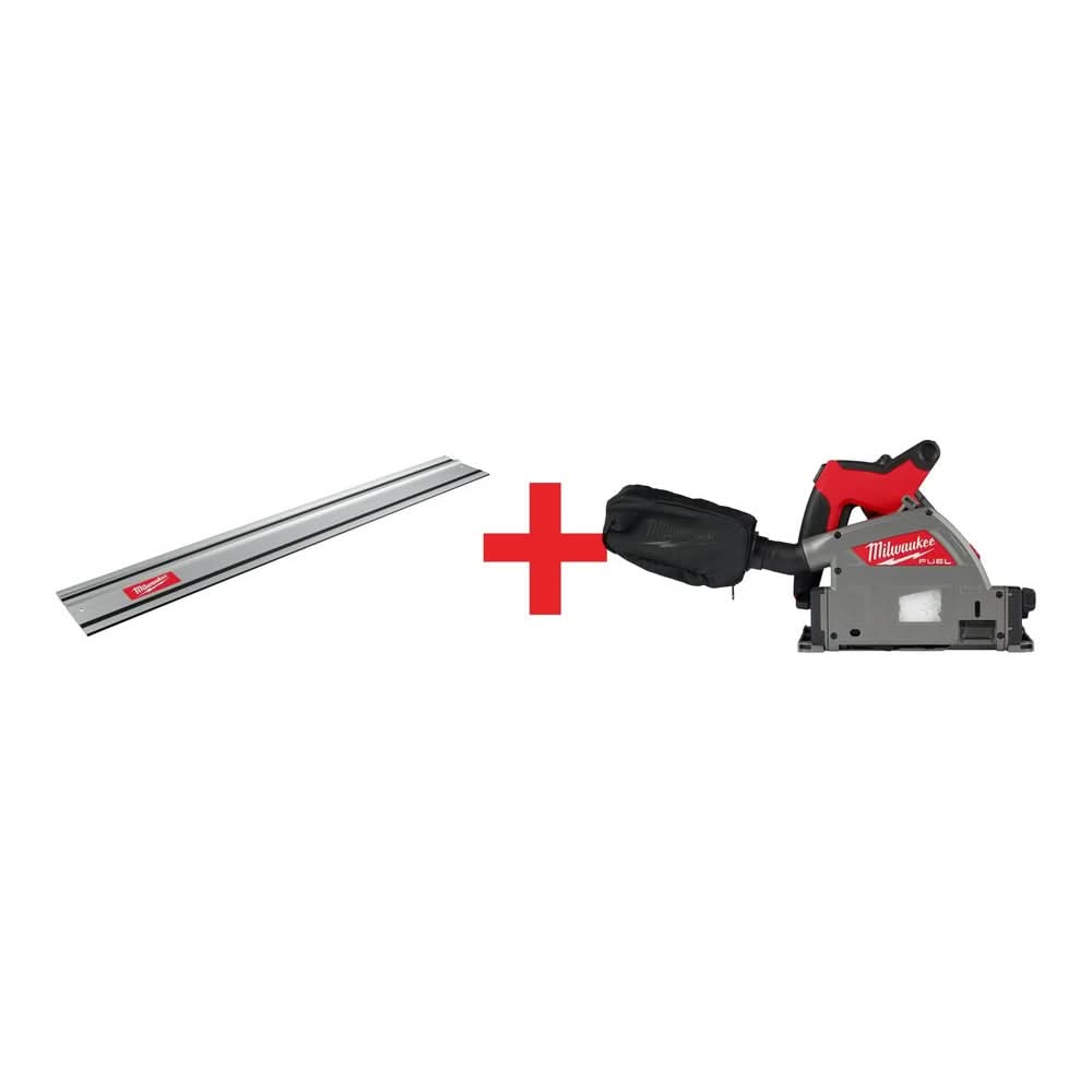 M18 FUEL 18V Lithium-Ion Cordless Brushless 6-1/2 in. Plunge Cut Track Saw with 55 in. Track Saw Guide Rail