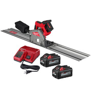 Milwaukee 2831-20 M18 FUEL 6-1/2" Plunge Track Saw w/ (2) M18 REDLITHIUM HIGH OUTPUT XC6.0 Batteries, Charger & 55" Guide Rail
