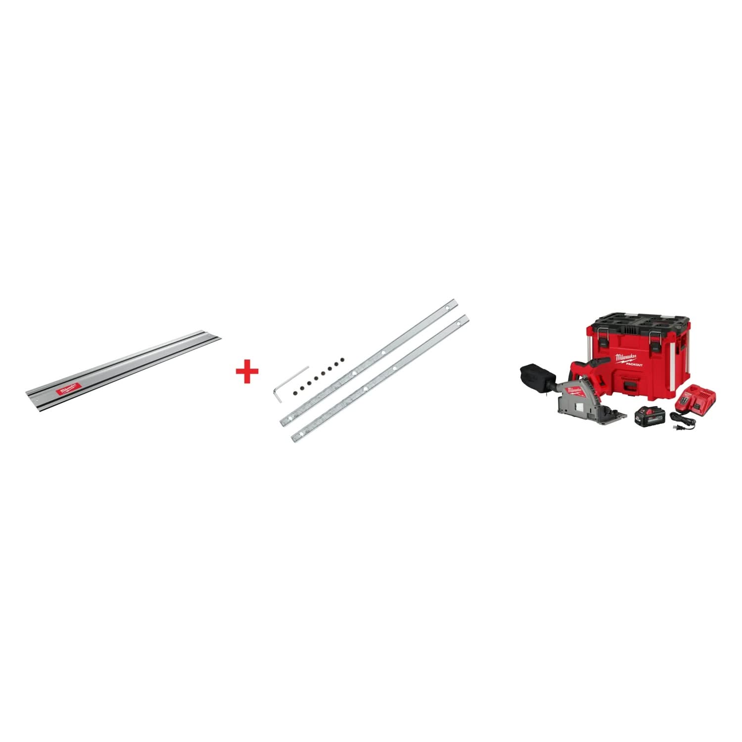 M18 FUEL 18V Li-Ion Brushless Cordless 6-1/2 in. Plunge Track Saw Kit w/55 in. Track Saw Guide Rail & Track Connector