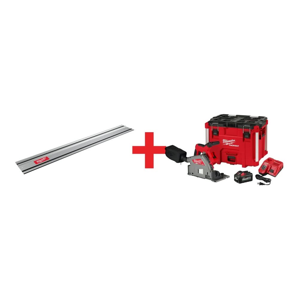 M18 FUEL 18V Lithium-Ion Brushless Cordless 6-1/2 in. Plunge Track Saw Kit with 55 in. Track Saw Guide Rail