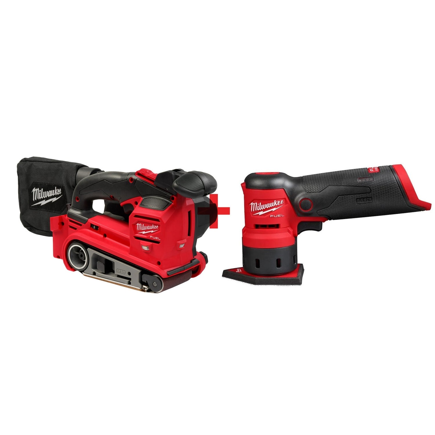Milwaukee M18 FUEL 3-in. x 18-in. Cordless Belt Sander and Orbital Detail Sander Kit (Bare Tools)