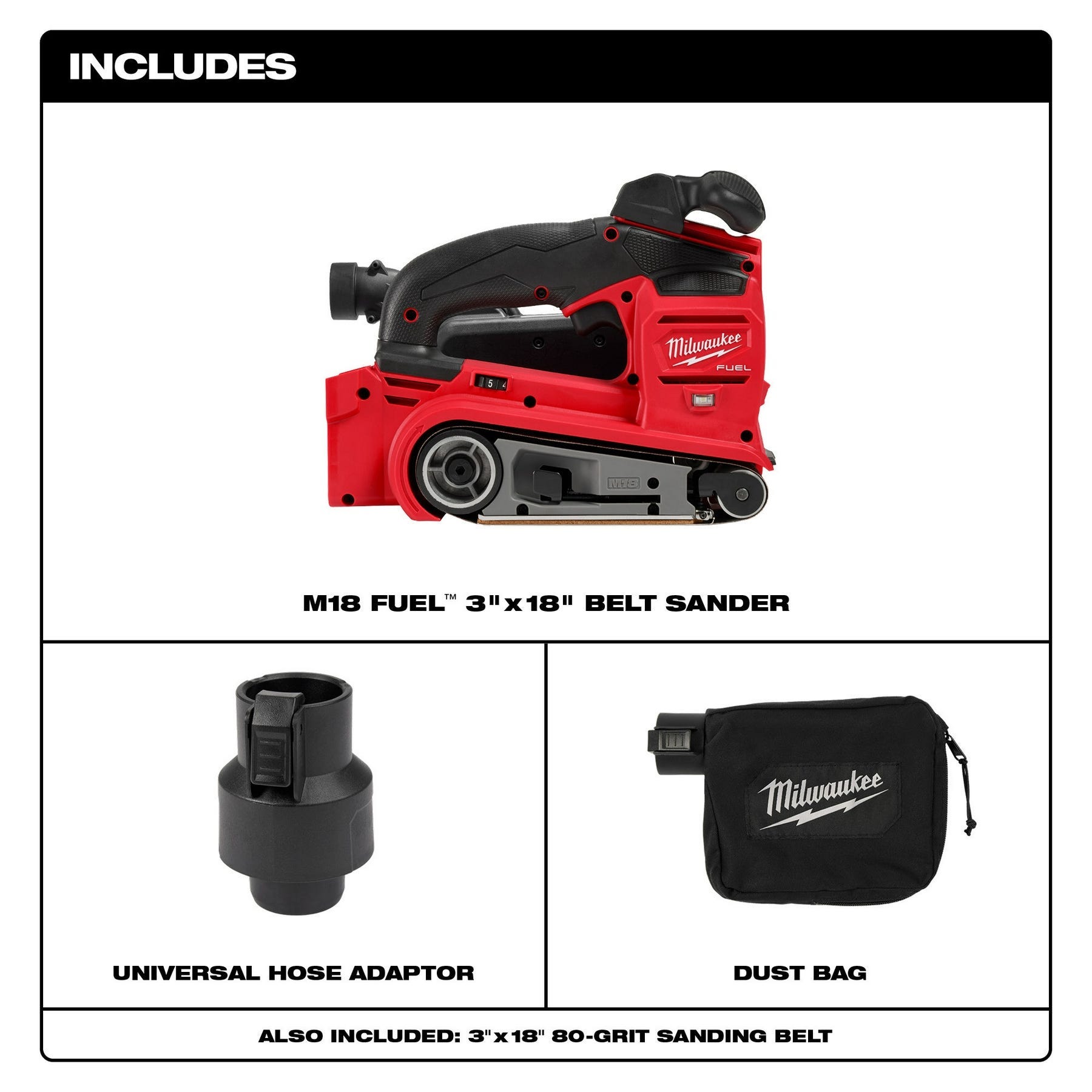 Milwaukee M18 FUEL 3-in. x 18-in. Belt Sander with XC 6.0Ah Battery Pack