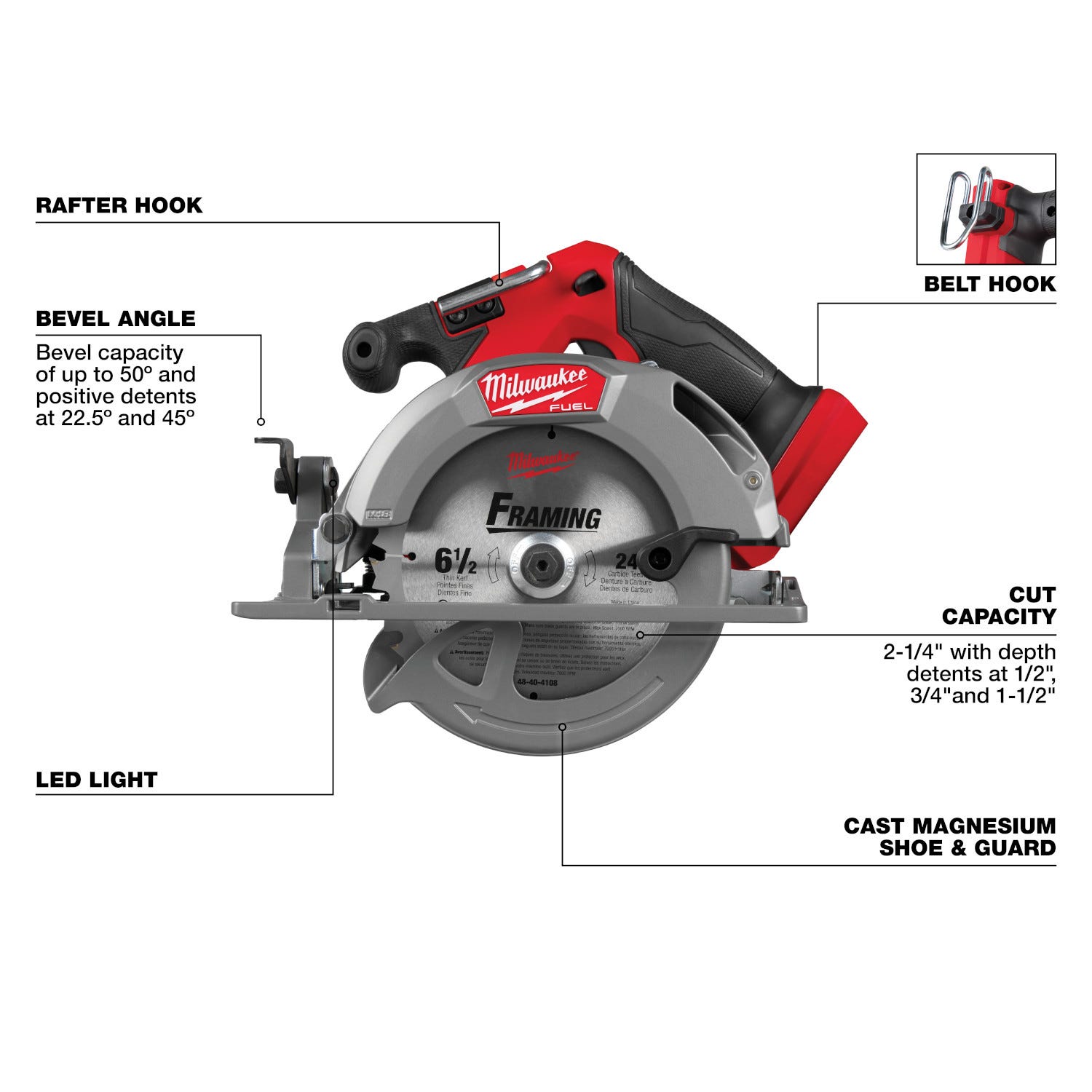 Milwaukee 2833-20 M18 FUEL 6-1/2" Circular Saw, Tool Only