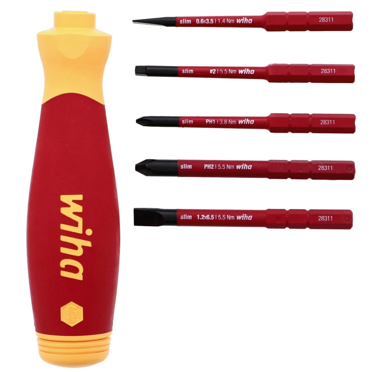 Wiha 28345 6-Piece Insulated SlimLine PocketMax Multi-Driver