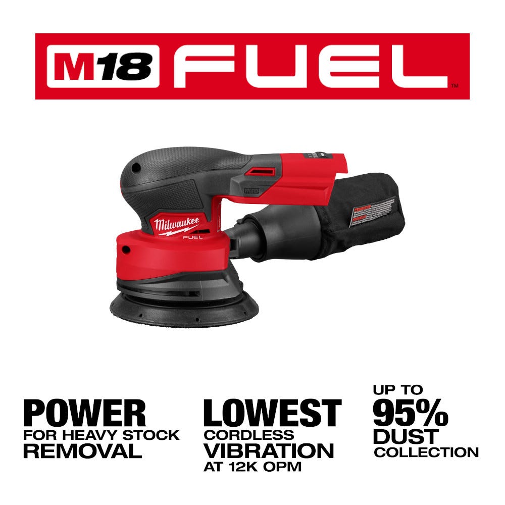 Milwaukee 2837-20 M18 FUEL 5 in. Random Orbital Sander, Tool Only