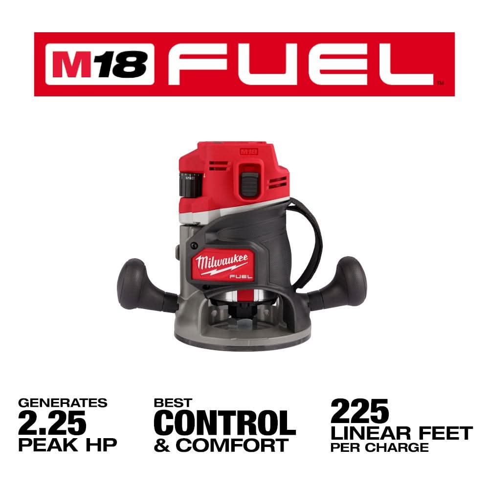 2838 Milwaukee 2838-20 M18 FUEL 1/2-in. Cordless Router, Tool Only – Tool Nut