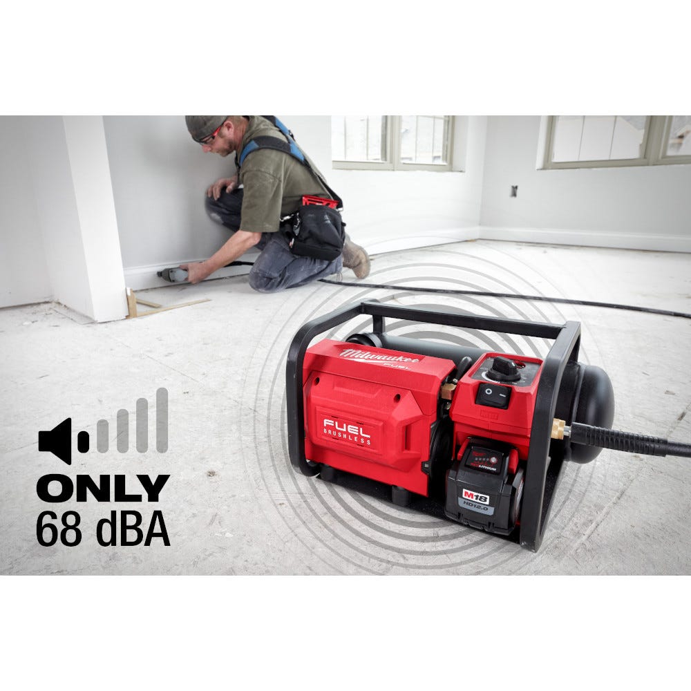 Milwaukee 2840-20 M18 FUEL 2-Gallon Cordless Compact Quiet 68db Compressor, Tool Only