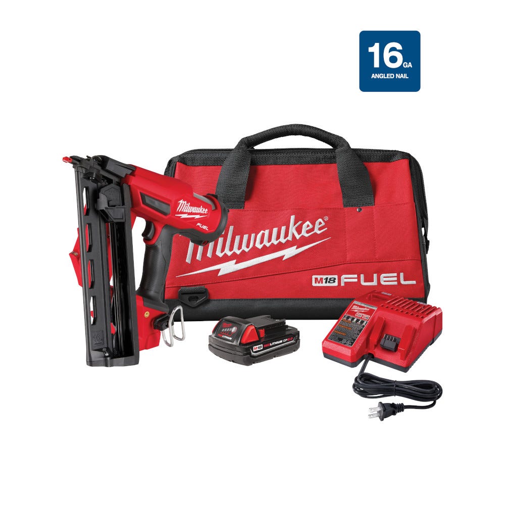 Milwaukee 2841-21CT M18 FUEL 16-Gauge Angled Finish Nailer 2.0Ah