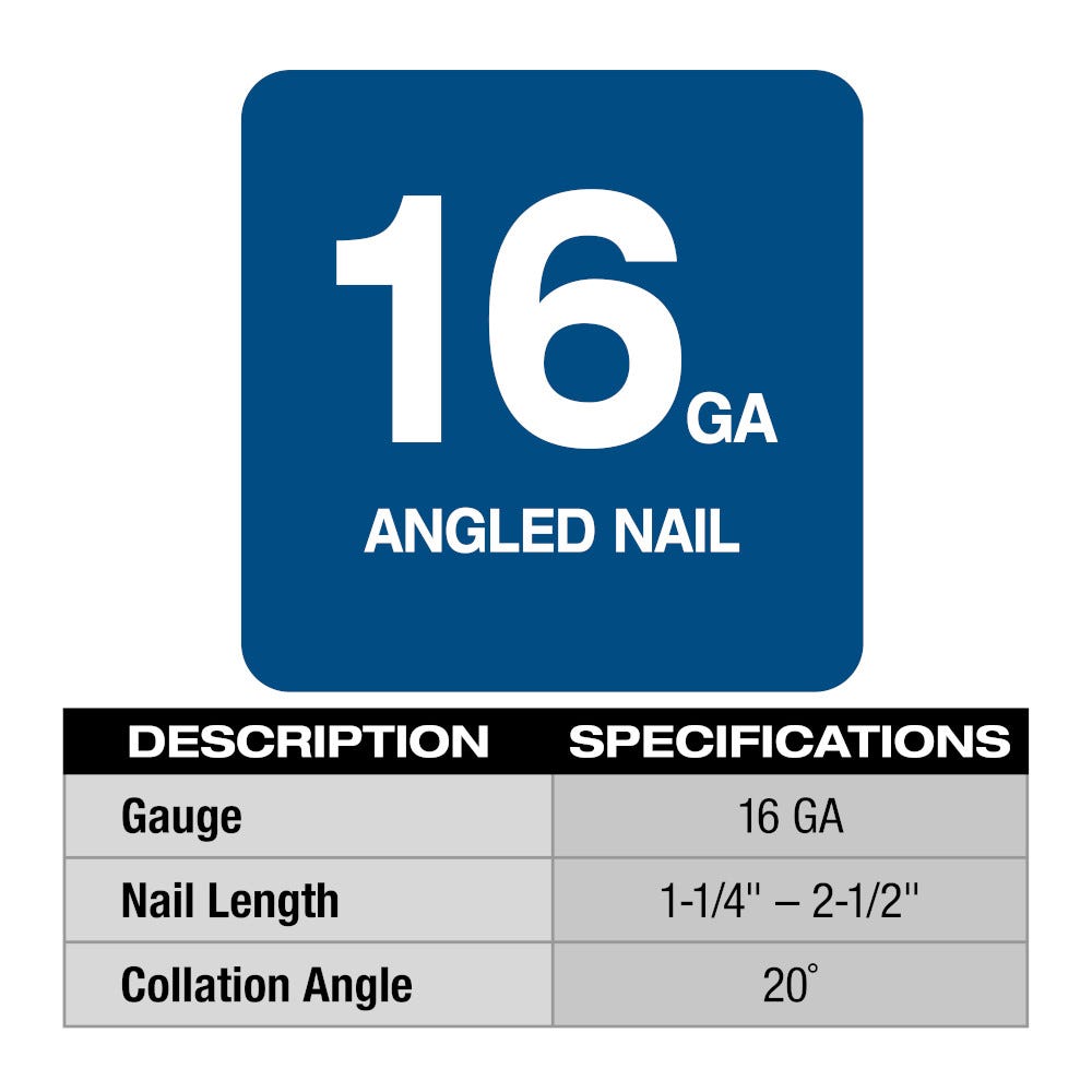 Milwaukee 2841-20 M18 FUEL 16-Gauge Angled Finish Nailer, Tool Only