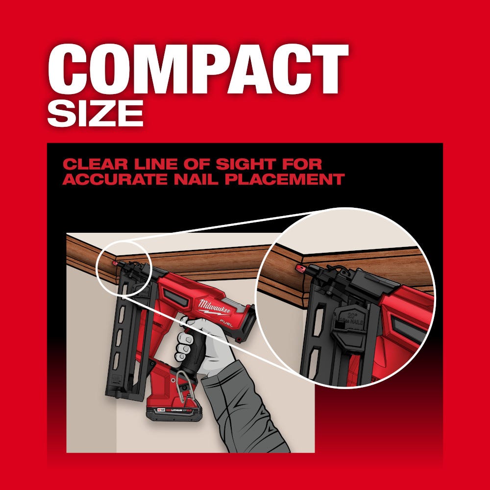Milwaukee 2841-21CT M18 FUEL 16-Gauge Angled Finish Nailer 2.0Ah Kit