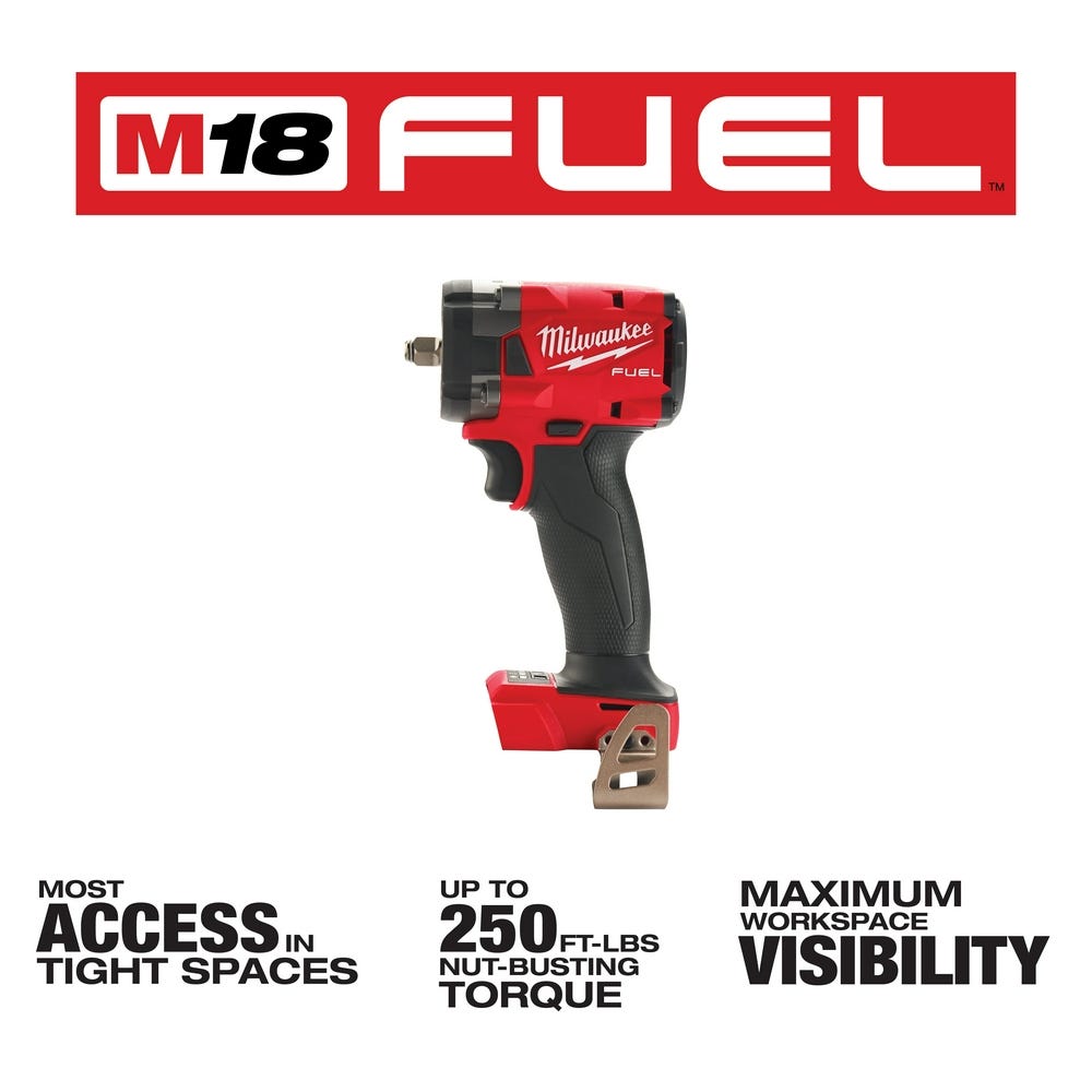 Milwaukee 2854-21HO M18 FUEL 3/8" Compact Impact Wrench w/ Friction Ring Kit
