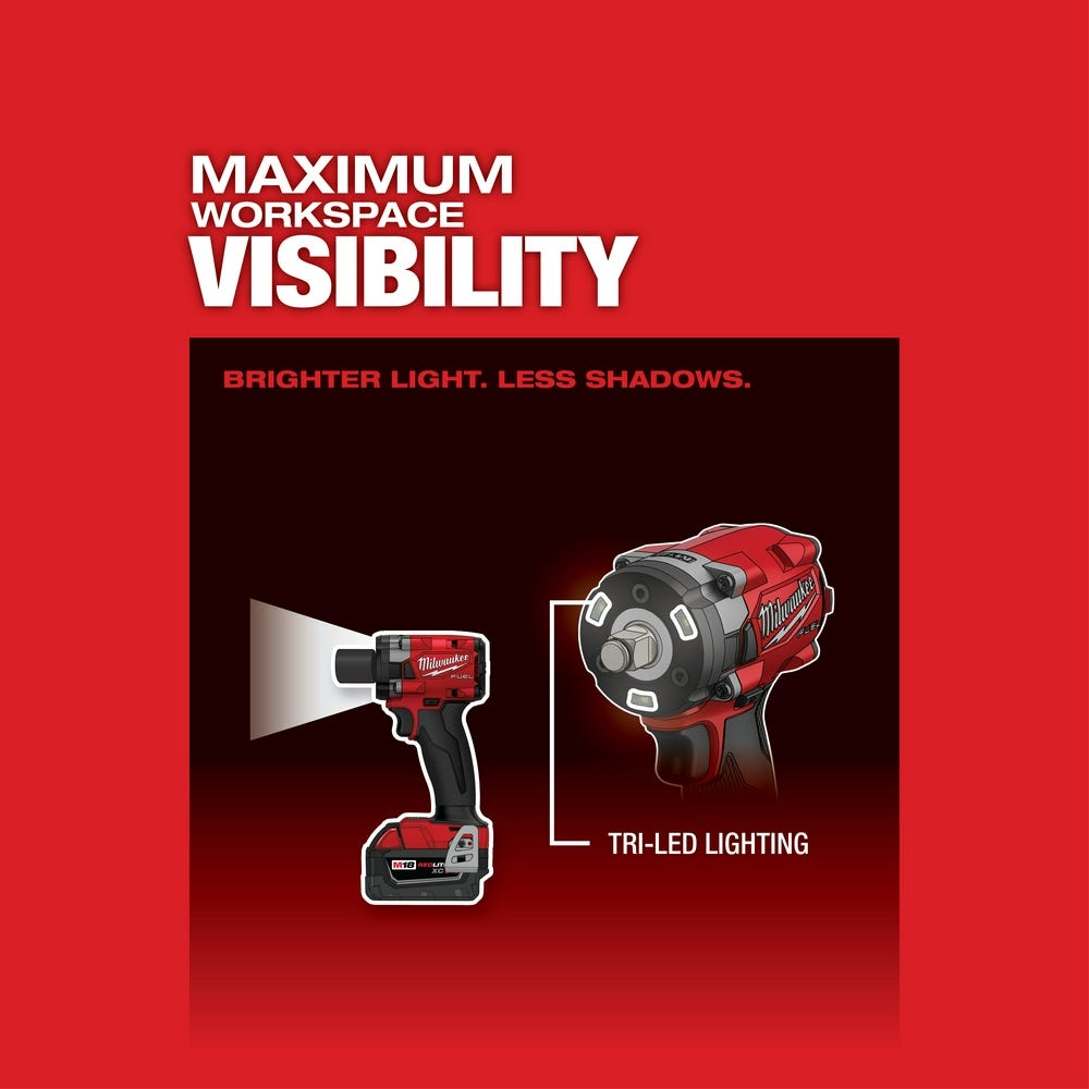 Milwaukee 2855-20 M18 FUEL 1/2-Inch Compact Impact Wrench with Friction Ring, Tool Only