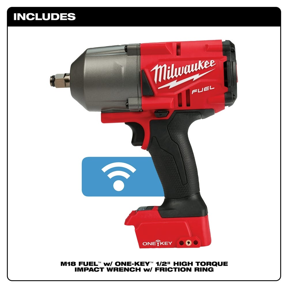 Milwaukee 2863-20 M18 Fuel W/ One-Key High Torque Impact Wrench 1/2" Friction Ring Bare Tool