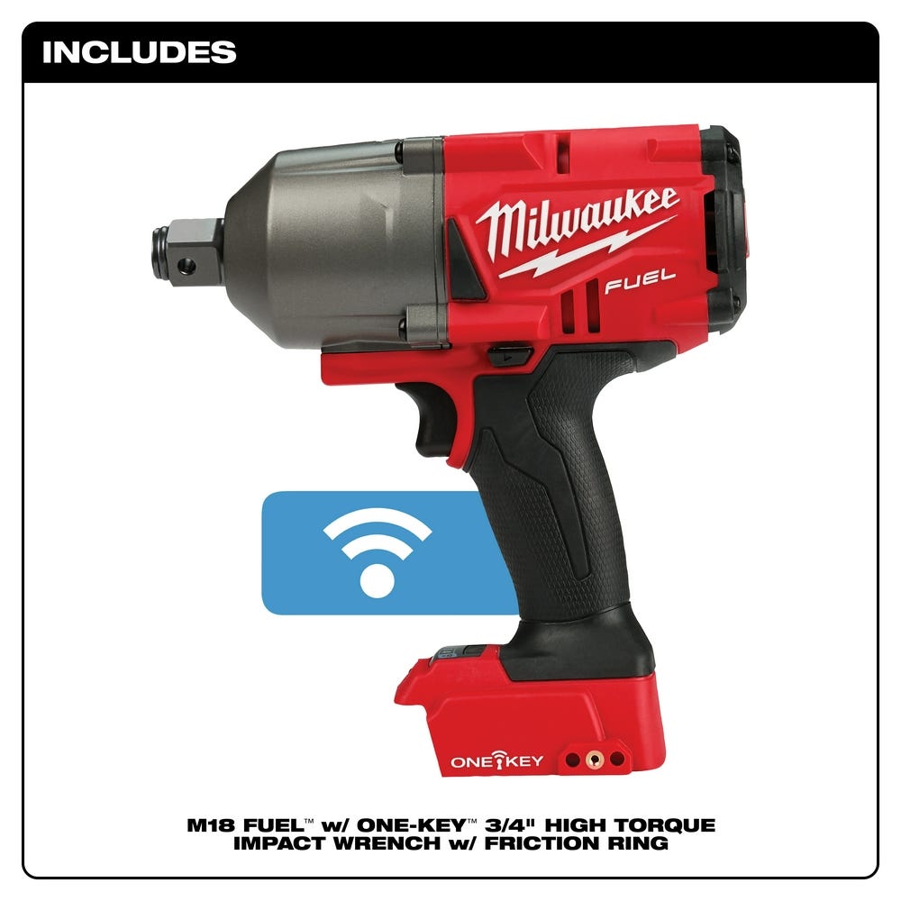 Milwaukee 2864-20 M18 Fuel W/ One-Key High Torque Impact Wrench 3/4" Friction Ring, Tool Only