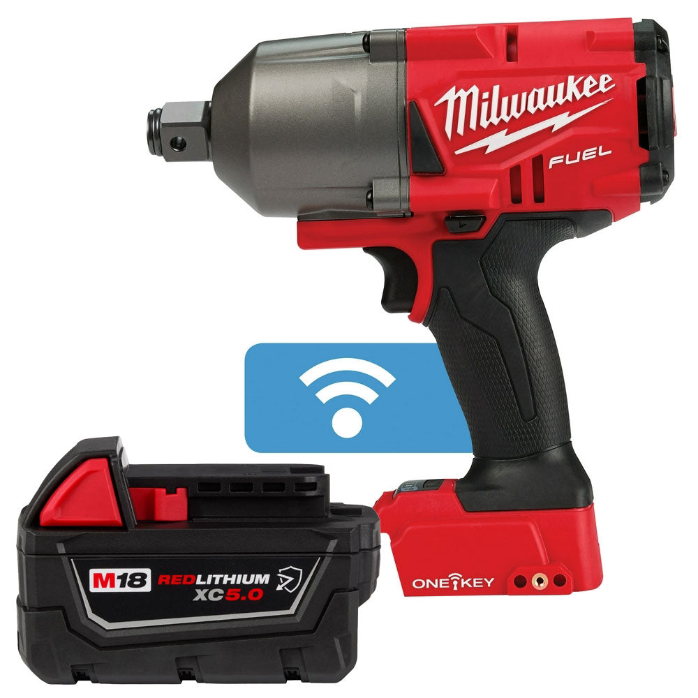 Milwaukee 2864-20 M18 FUEL w/ One-Key High Torque Impact Wrench 3/4" Friction Ring + 5.0Ah Battery