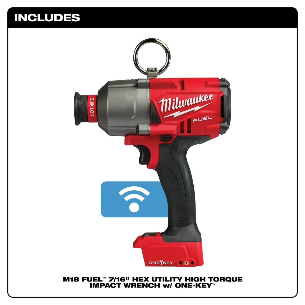 Milwaukee 2865-20 M18 Fuel 7/16" Hex Utility High Torque Impact Wrench One-Key, Tool Only