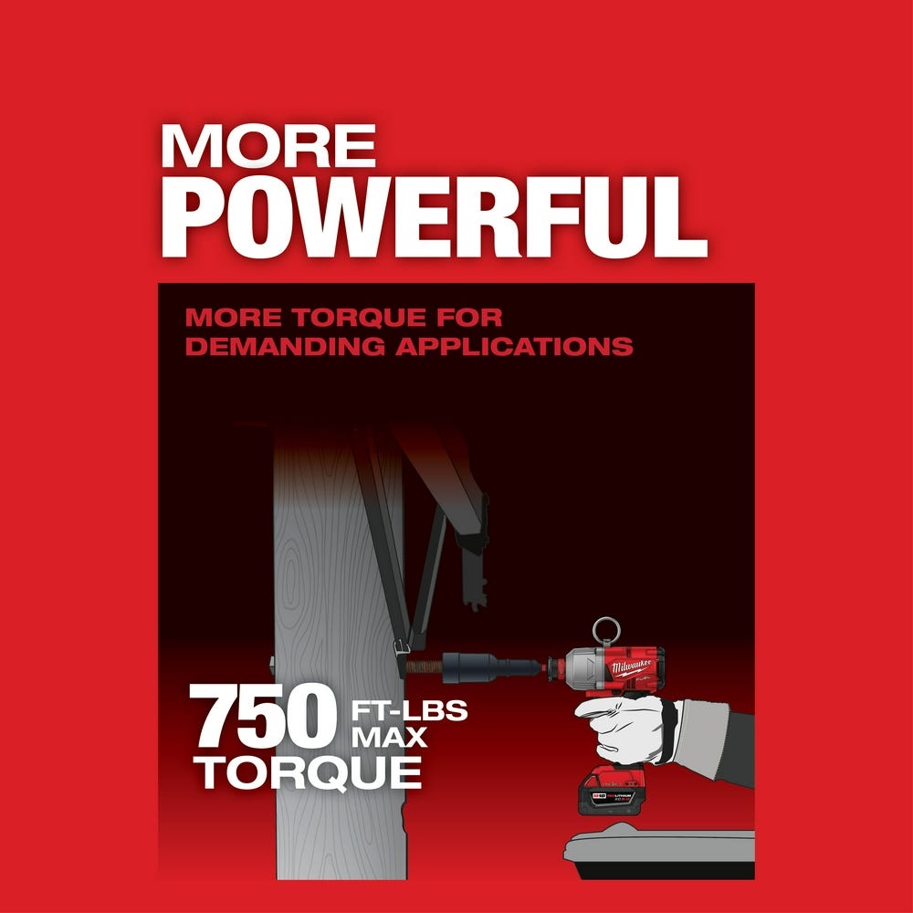 Milwaukee 2865-20 M18 Fuel 7/16" Hex Utility High Torque Impact Wrench One-Key, Tool Only