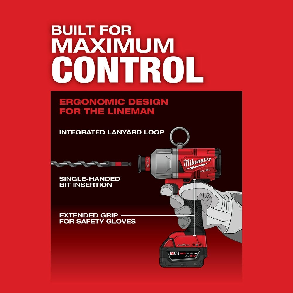 Milwaukee 2865-22 M18 Fuel 7/16" Hex Utility High Torque Impact Wrench One-Key 5.0Ah Kit