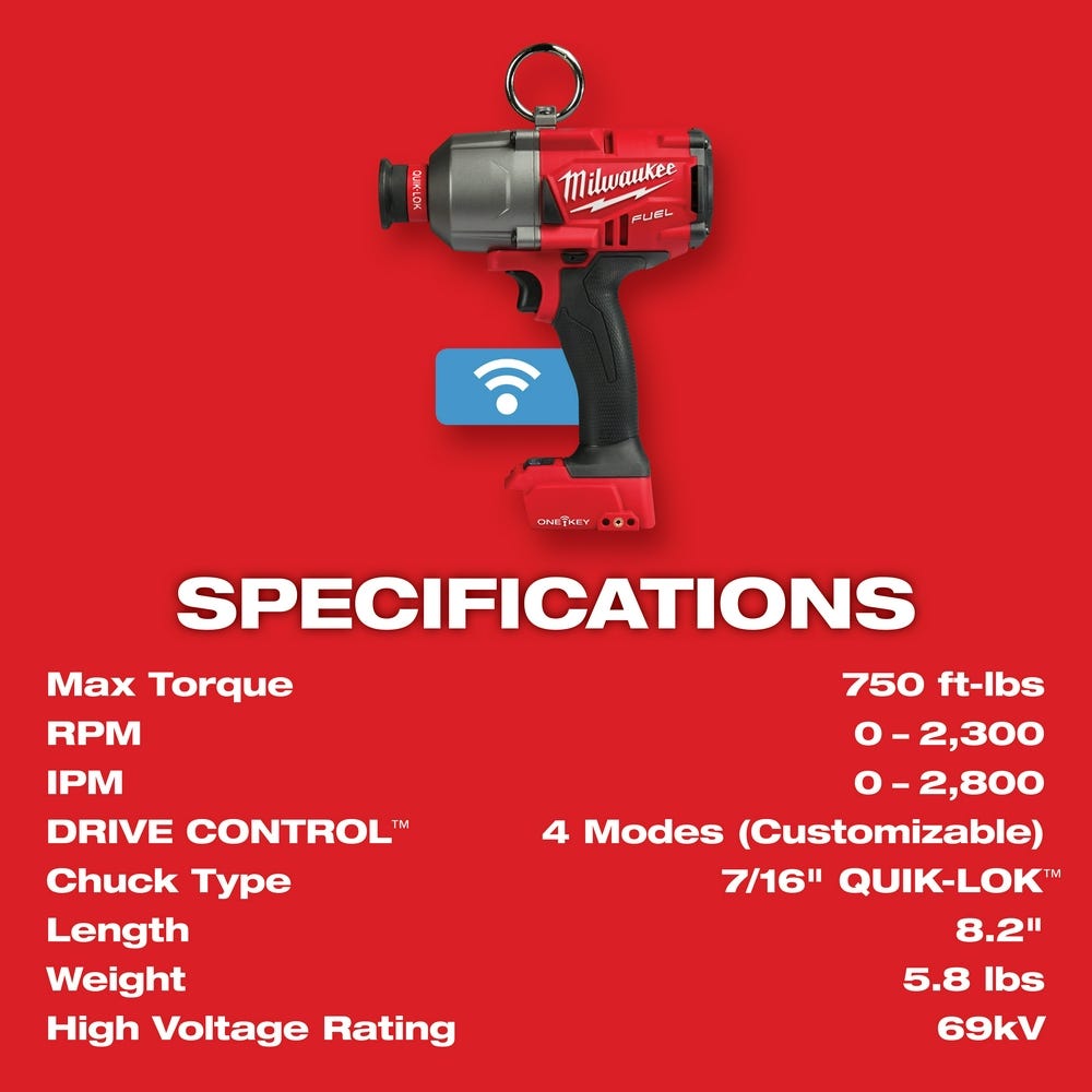 Milwaukee 2865-22 M18 Fuel 7/16" Hex Utility High Torque Impact Wrench One-Key 5.0Ah Kit