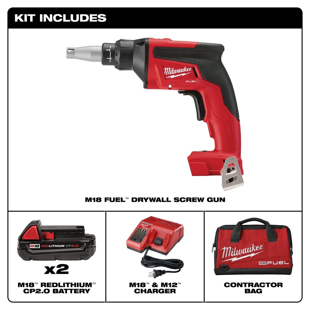 Milwaukee 2866-22 M18 Drywall Screw Gun Kit