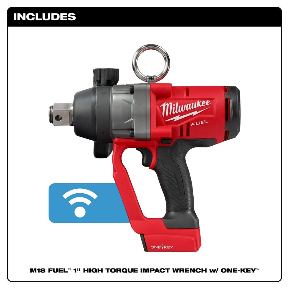 Milwaukee 2867-20 M18 FUEL Cordless Brushless 1" High Torque Impact Wrench w/ ONE-KEY, Tool Only