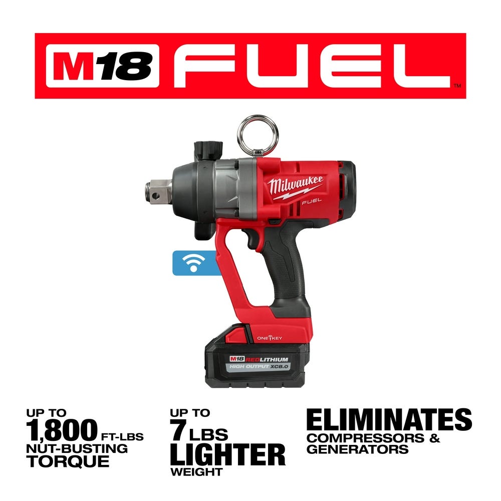 Milwaukee 2867-22 M18 FUEL Cordless Brushless 1" High Torque Impact Wrench w/ ONE-KEY 8.0Ah Kit
