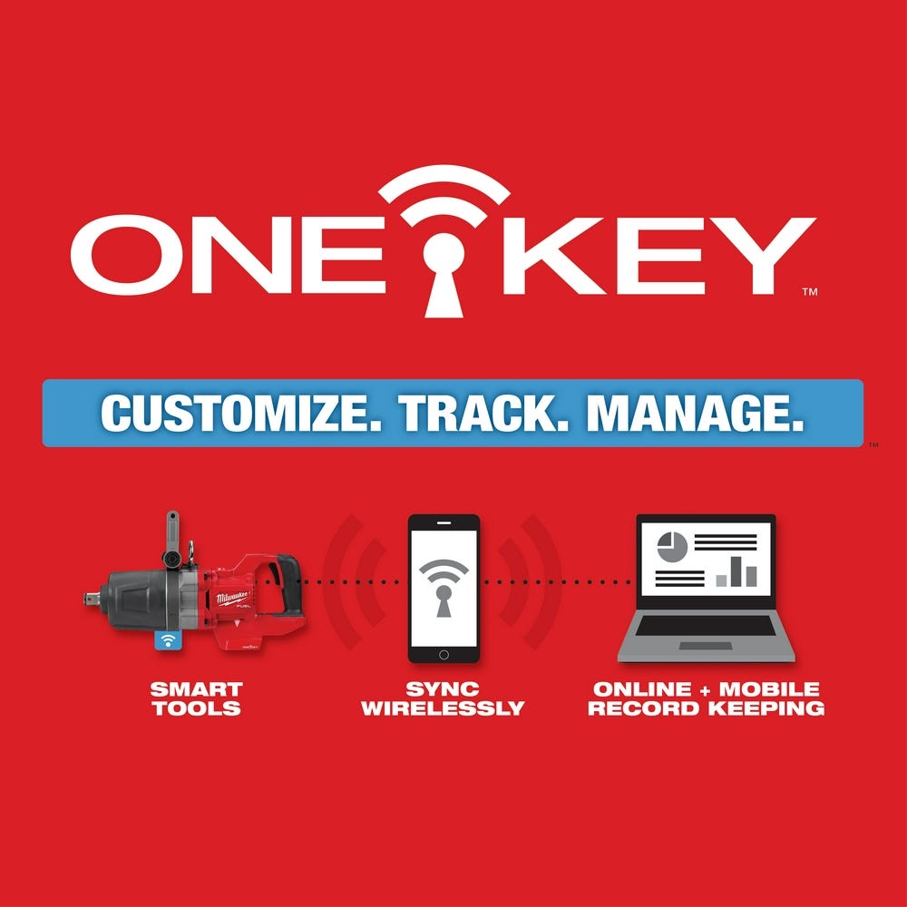 Milwaukee 2868-20 M18 FUEL 1" D-Handle ONE-KEY High Torque Impact Wrench, Tool Only