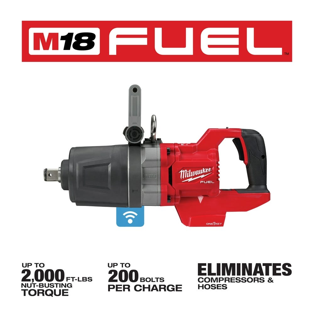 Milwaukee 2868-20 M18 FUEL 1" D-Handle ONE-KEY High Torque Impact Wrench, Tool Only