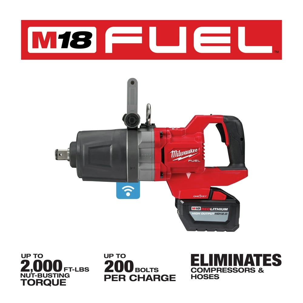 Milwaukee 2868-22HD M18 FUEL 1" D-Handle ONE-KEY High Torque Impact Wrench 12.0Ah Kit