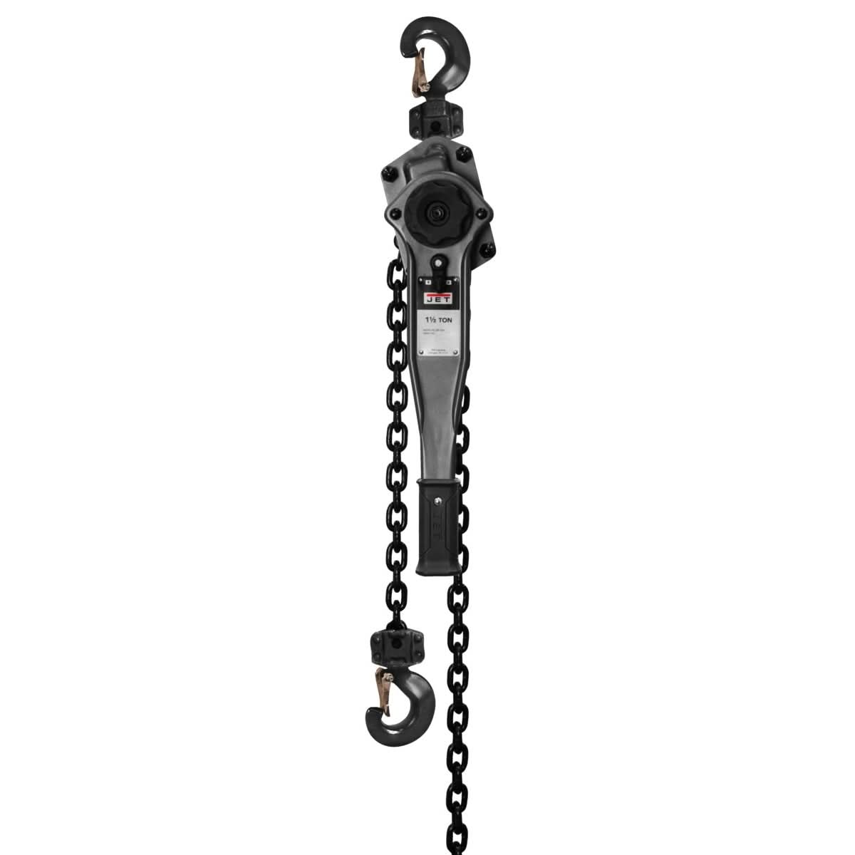 JET 287703 JLP-A Series 1-1/2 Ton Lever Hoist, 20-Foot Lift & Shipyard Hooks