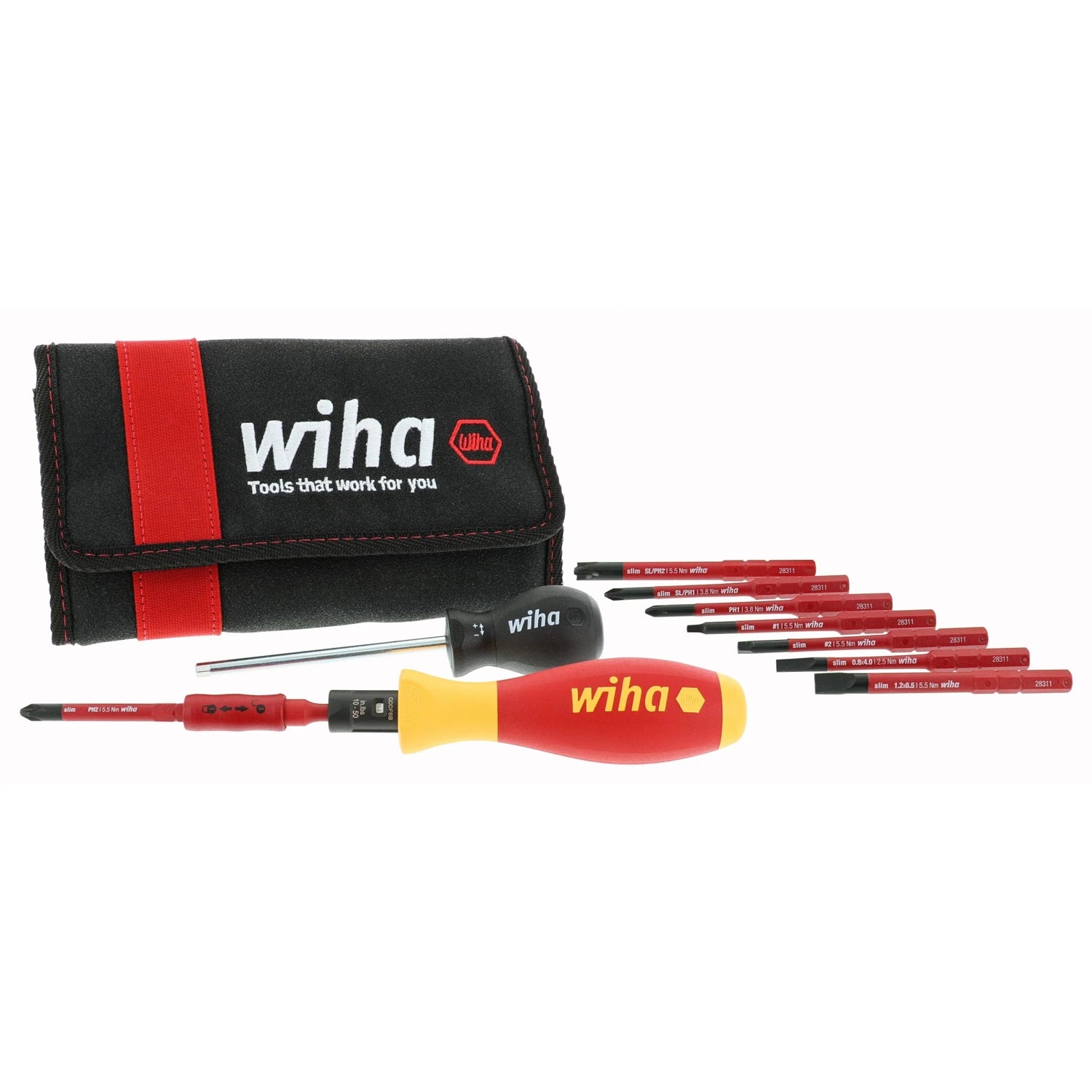 Wiha 28789 11-Piece Insulated TorqueVario-S & SlimLine Blade Set