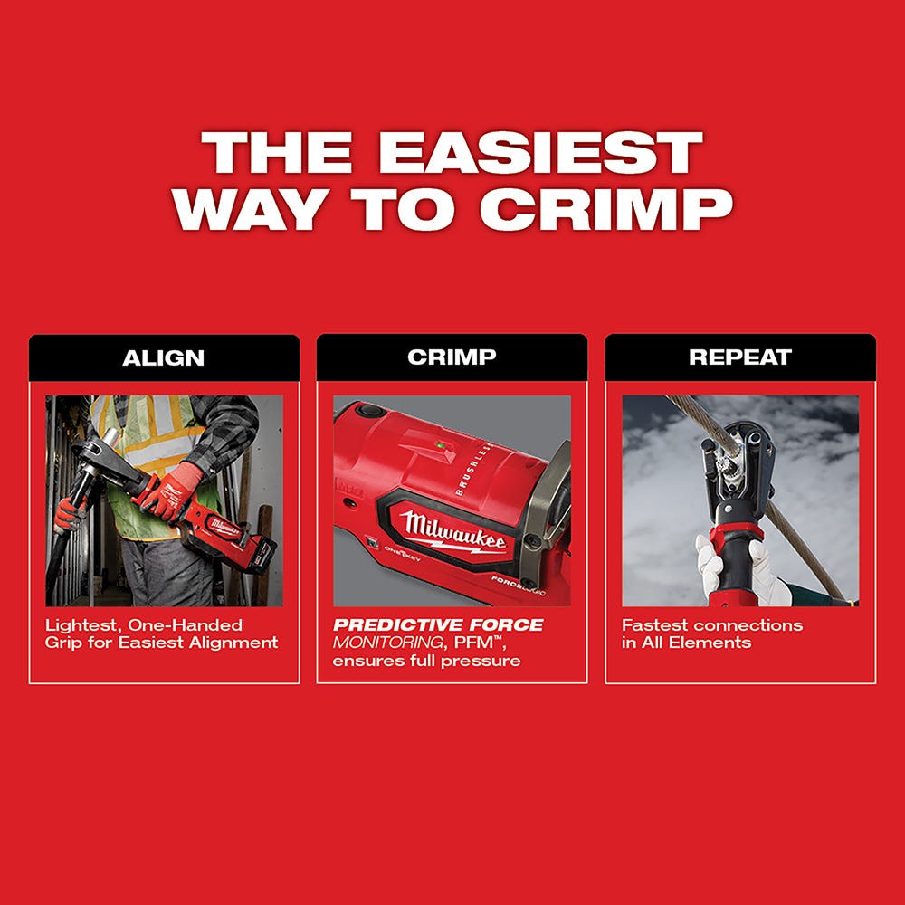 Milwaukee 2879-22 M18 FORCE LOGIC 15-Ton Crimper 2.0Ah + 5.0 Ah Kit