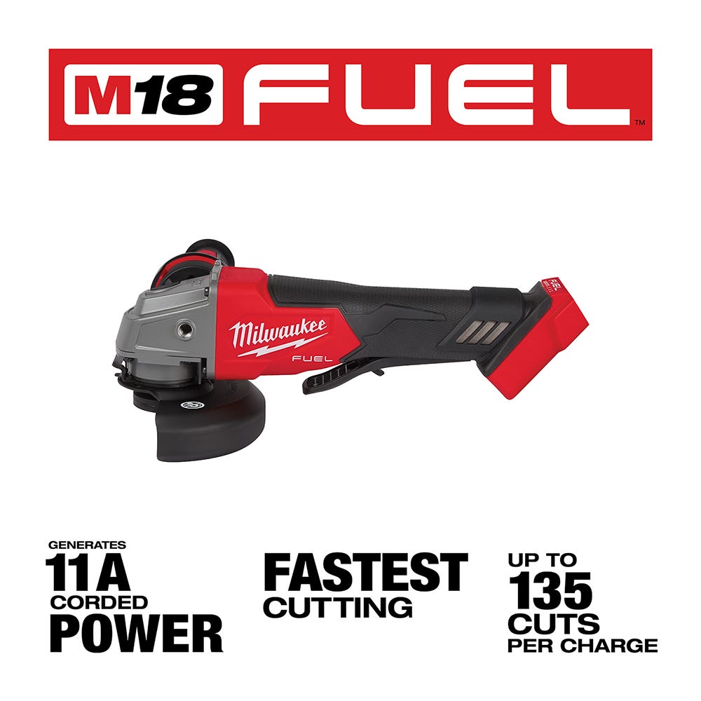 Milwaukee 2880-20 M18 FUEL 4-1/2" / 5" Grinder No-Lock Paddle Switch, Tool Only