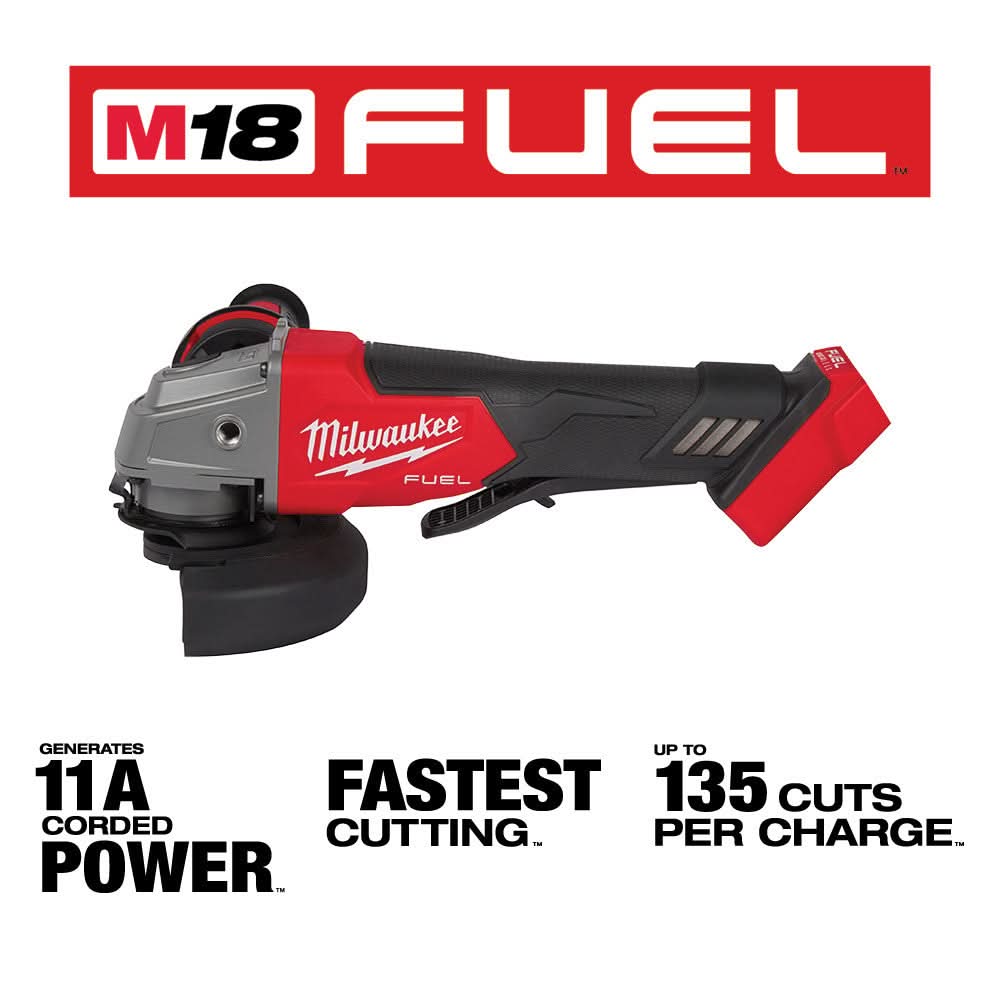 Milwaukee 2880-20 M18 FUEL 4-1/2" / 5" Grinder No-Lock Paddle Switch, Tool Only (PROMO)