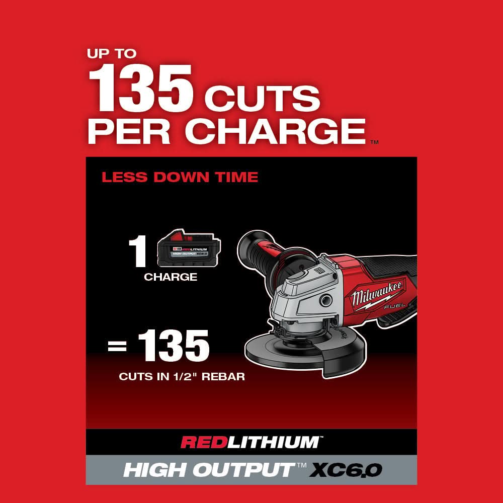 Milwaukee 2880-20 M18 FUEL 4-1/2" / 5" Grinder No-Lock Paddle Switch, Tool Only (PROMO)