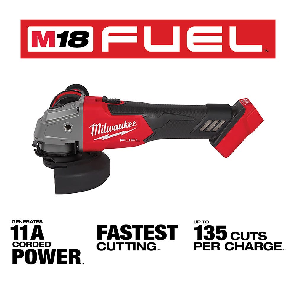 Milwaukee 2881-20 M18 FUEL 4-1/2" / 5" Grinder Lock-On Slide Switch, Tool Only