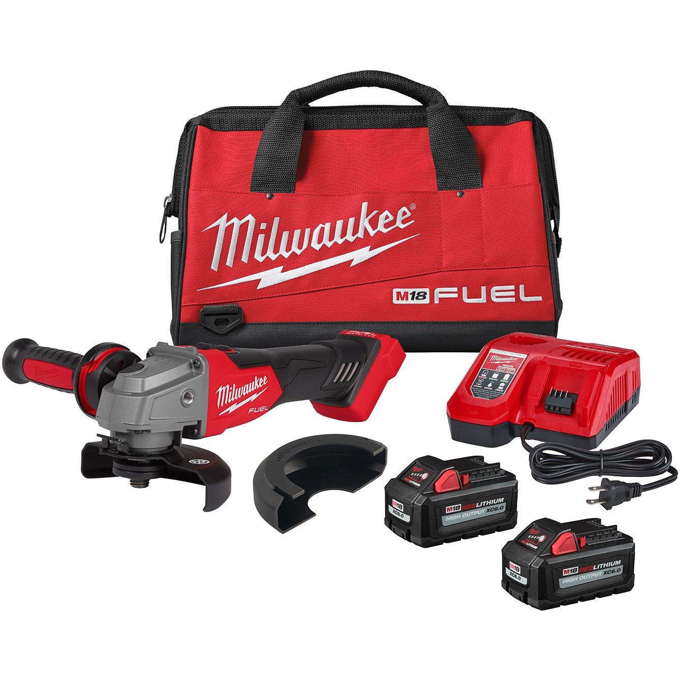 Milwaukee 2881-22 M18 FUEL 4-1/2-Inch / 5-Inch Grinder Lock-On Slide Switch 6.0Ah Kit