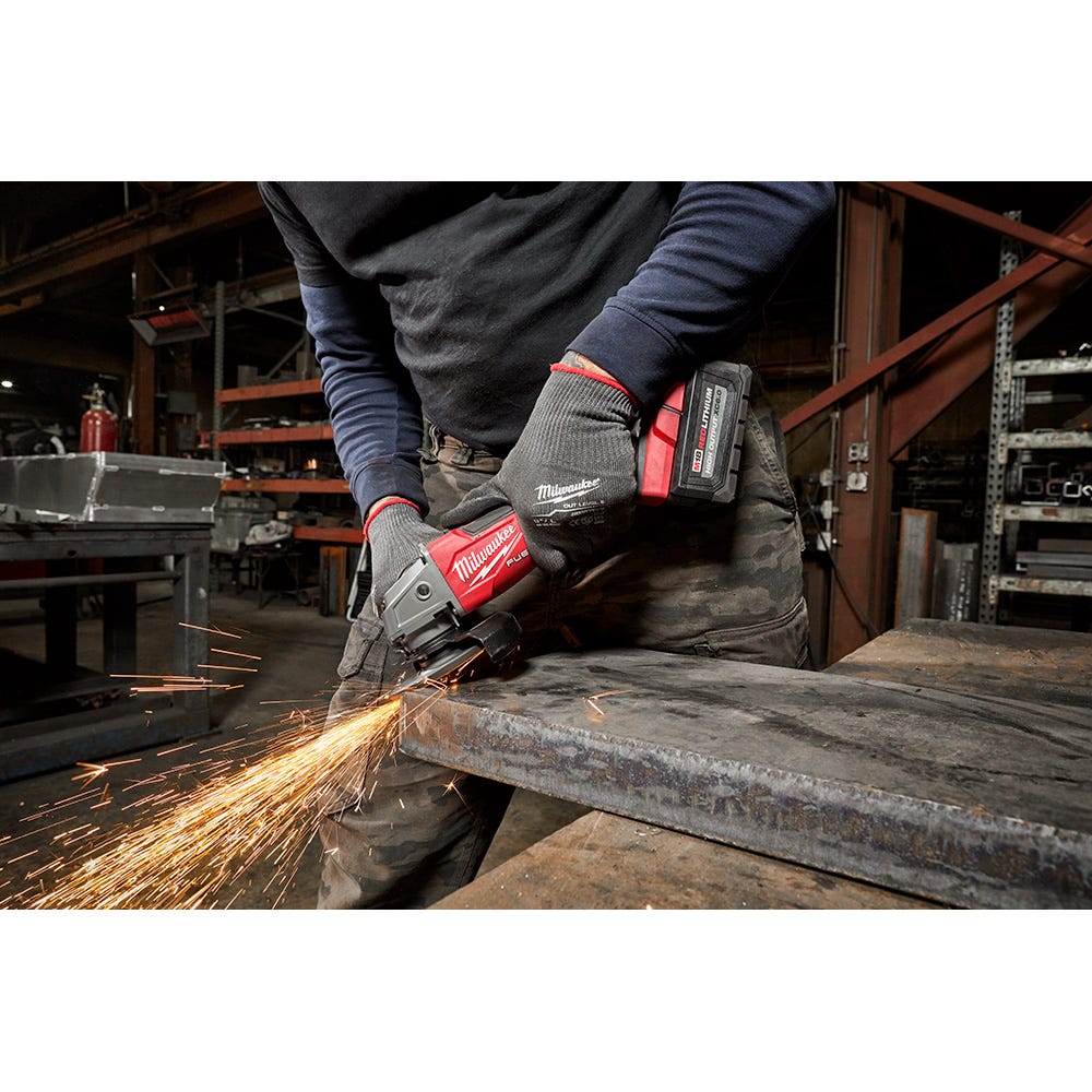 Milwaukee 2887-20 M18 FUEL 5-in Flathead Braking Grinder, Slide Switch Lock-On , Tool Only