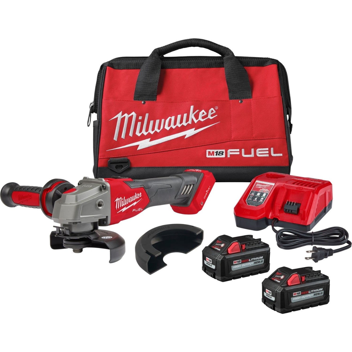 Milwaukee 2883-22 M18 FUEL 4-1/2" / 5" Braking Grinder w/ ONE-KEY Slide Switch, Lock-On Kit