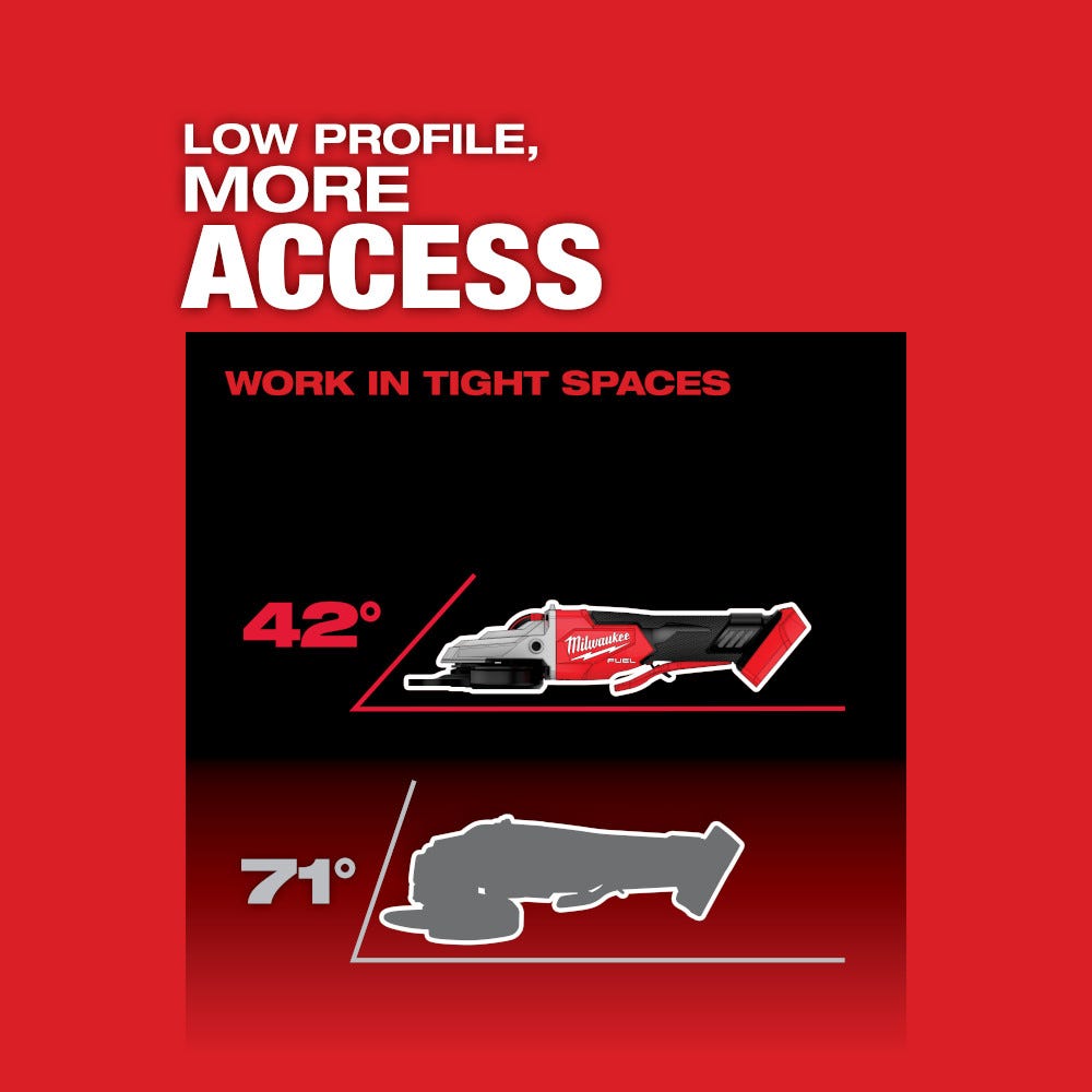 Milwaukee 2886-20 M18 FUEL 5-in Flathead Braking Grinder, Paddle Switch No-Lock , Tool Only