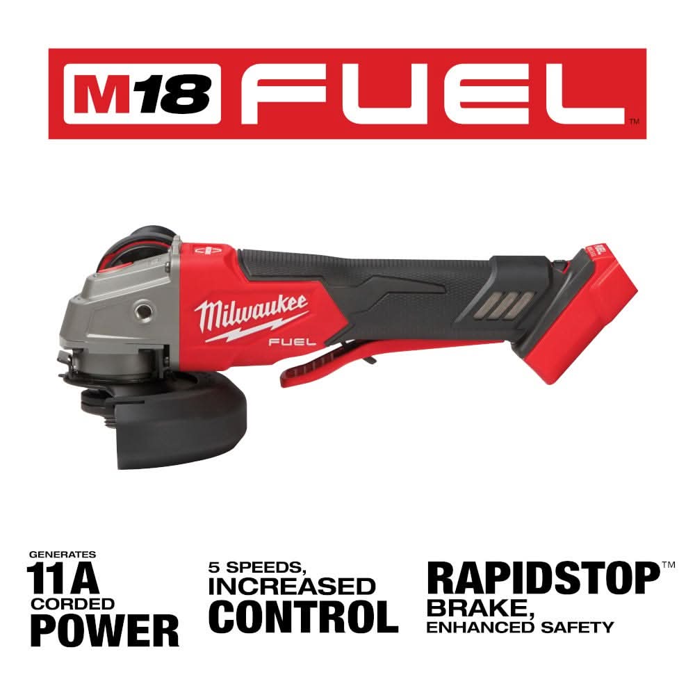 Milwaukee 2888-20 M18 FUEL 4-1/2-in / 5-in Variable Speed Braking