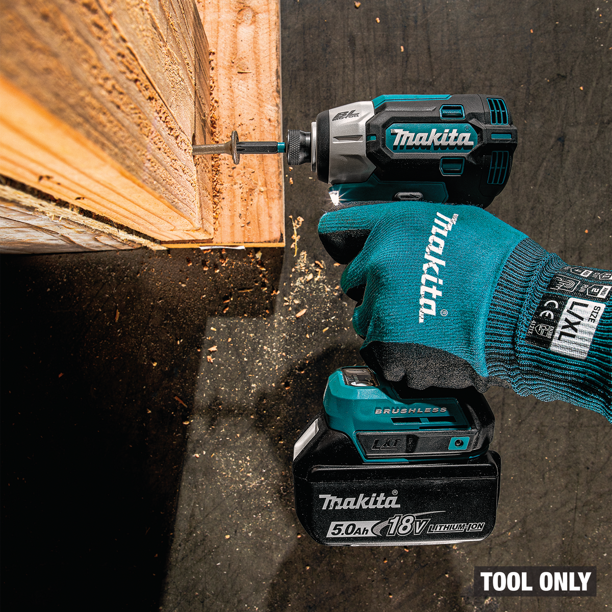 Makita 18V LXT Brushless Quick-Shift Mode 4-Speed Impact Driver (XDT21Z) - in use on the job 2