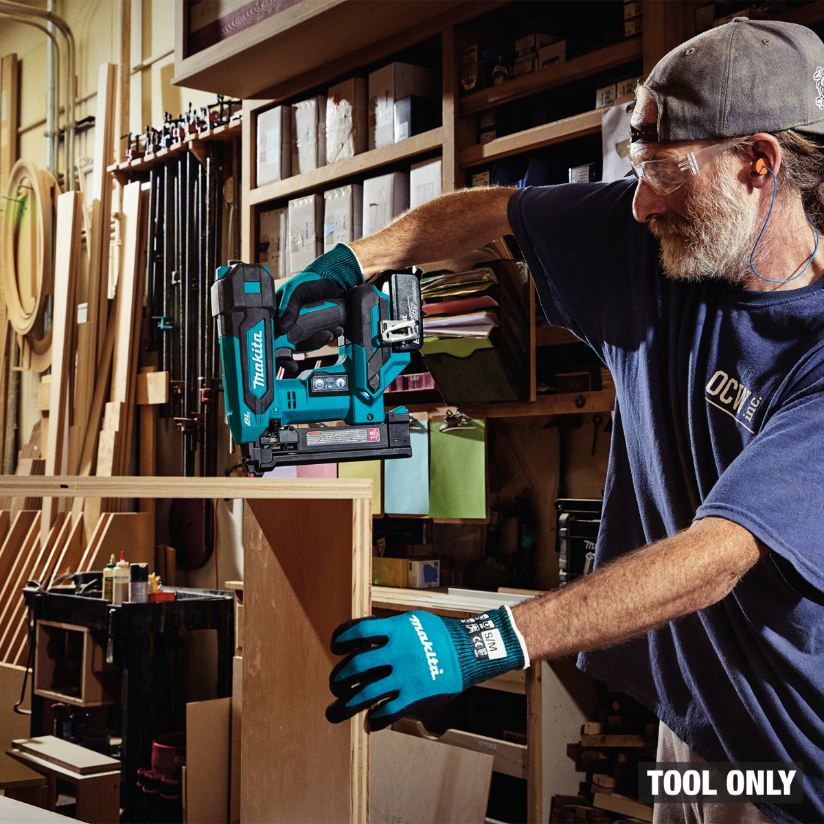 Makita XTS02Z 18V LXT Brushless Cordless 1/4-in. Narrow Crown 18-Gauge Stapler, Tool Only
