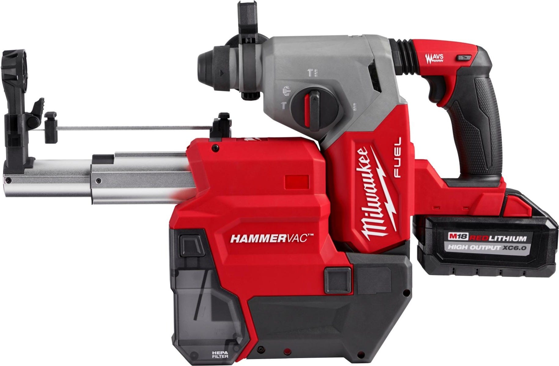 Milwaukee 2912-22DE M18 FUEL 1" SDS Plus Rotary Hammer Dust Extractor 6.0Ah Kit